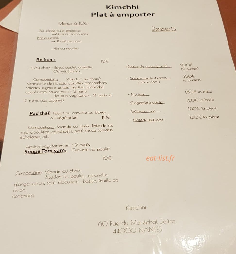 Kimchhy — carte page 2