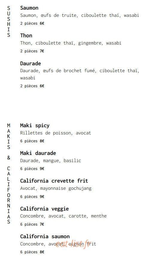 Kuchi — carte page 2