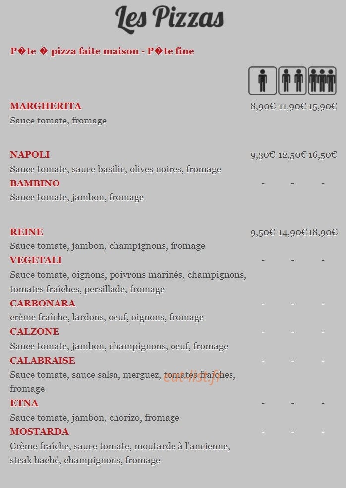 L'Appel à Pizza — carte page 2