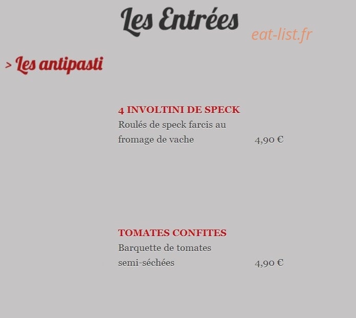 L'Appel à Pizza — carte page 6