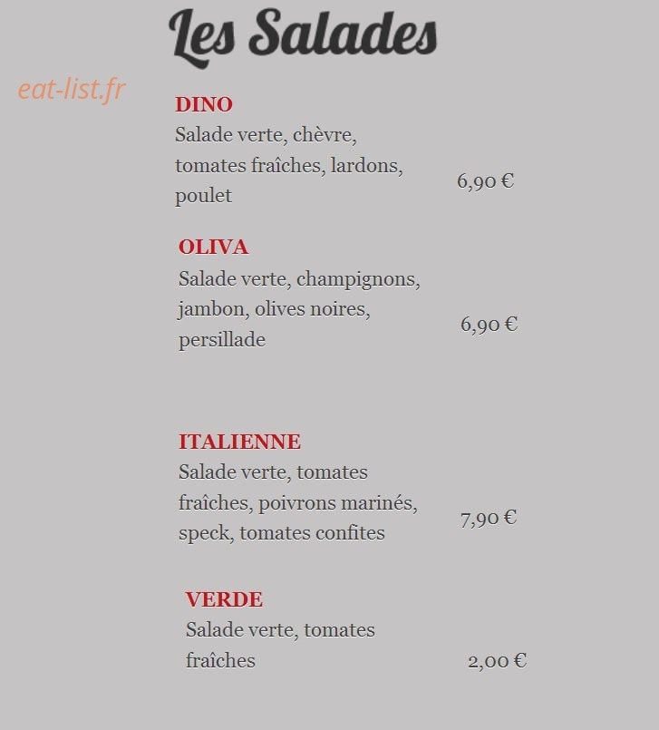 L'Appel à Pizza — carte page 8