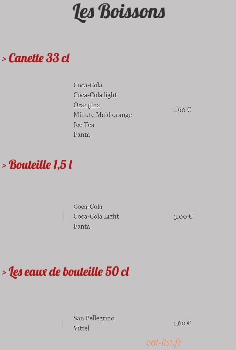 L'Appel à Pizza — carte page 9