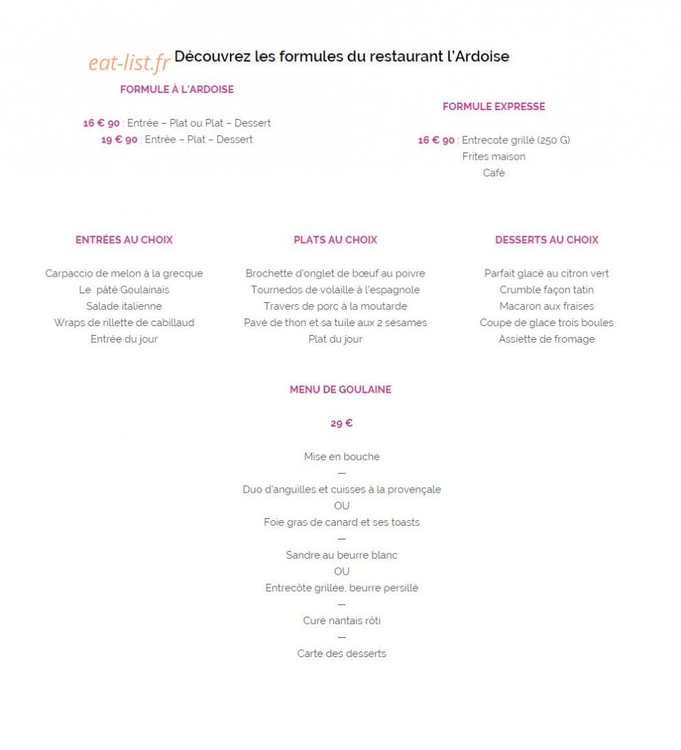 L’Ardoise — carte page 1