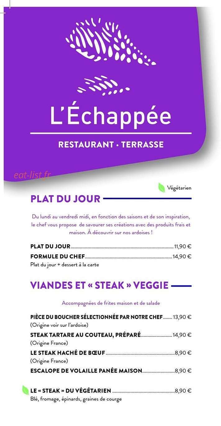 L'Echappée — carte page 1