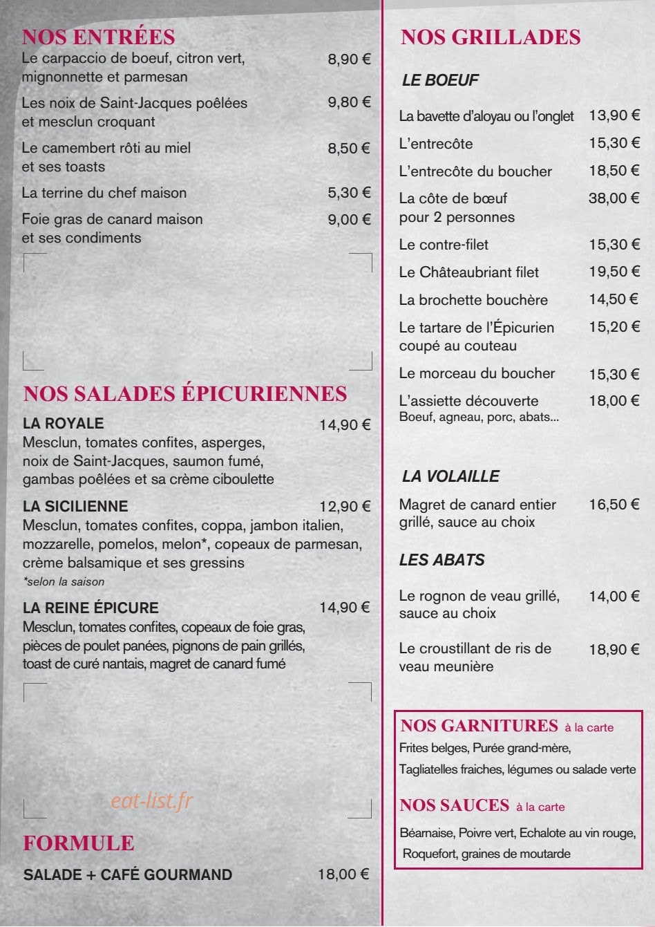 L'Epicurien — carte page 2