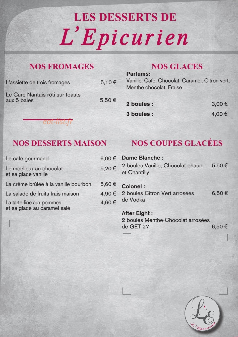 L'Epicurien — carte page 4