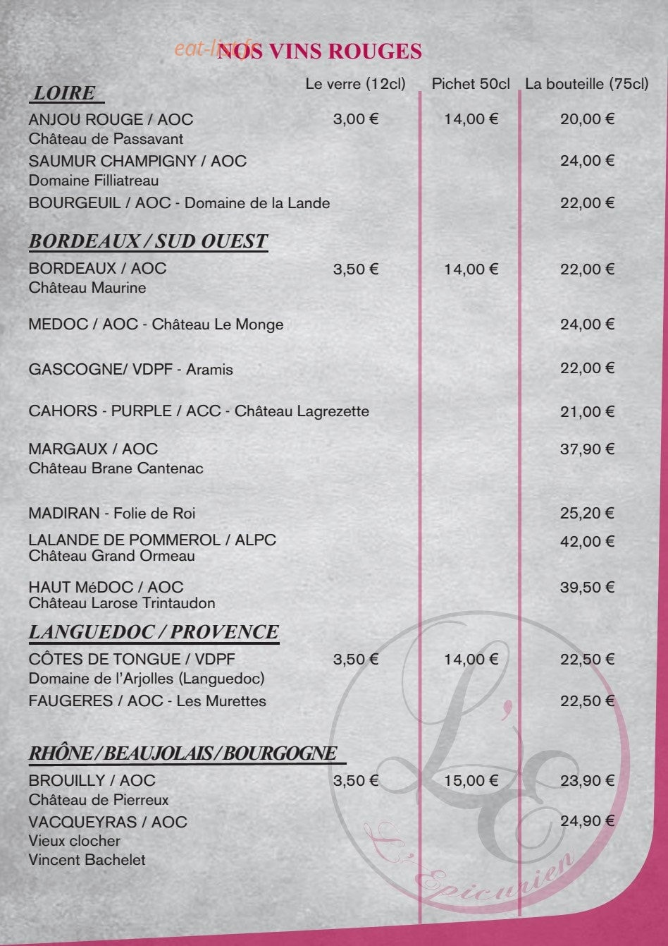 L'Epicurien — carte page 7