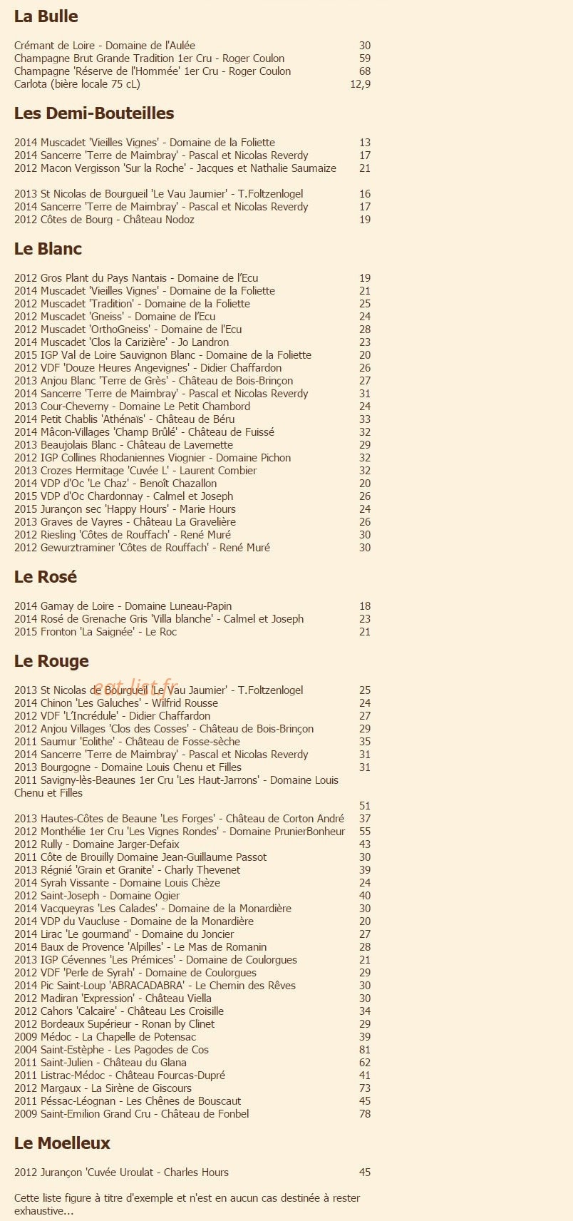 L'Instinct Gourmand — carte page 3