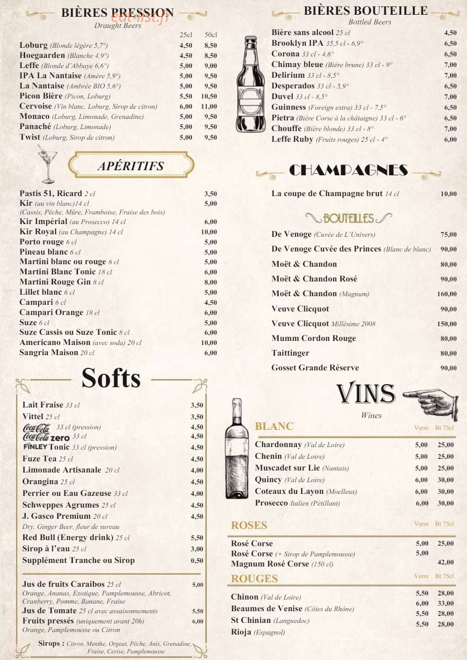 L'Univers Speakeasy — carte page 4