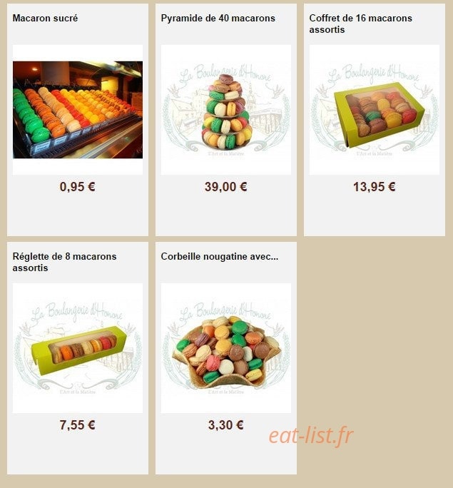 La Boulangerie d'Honoré — carte page 33