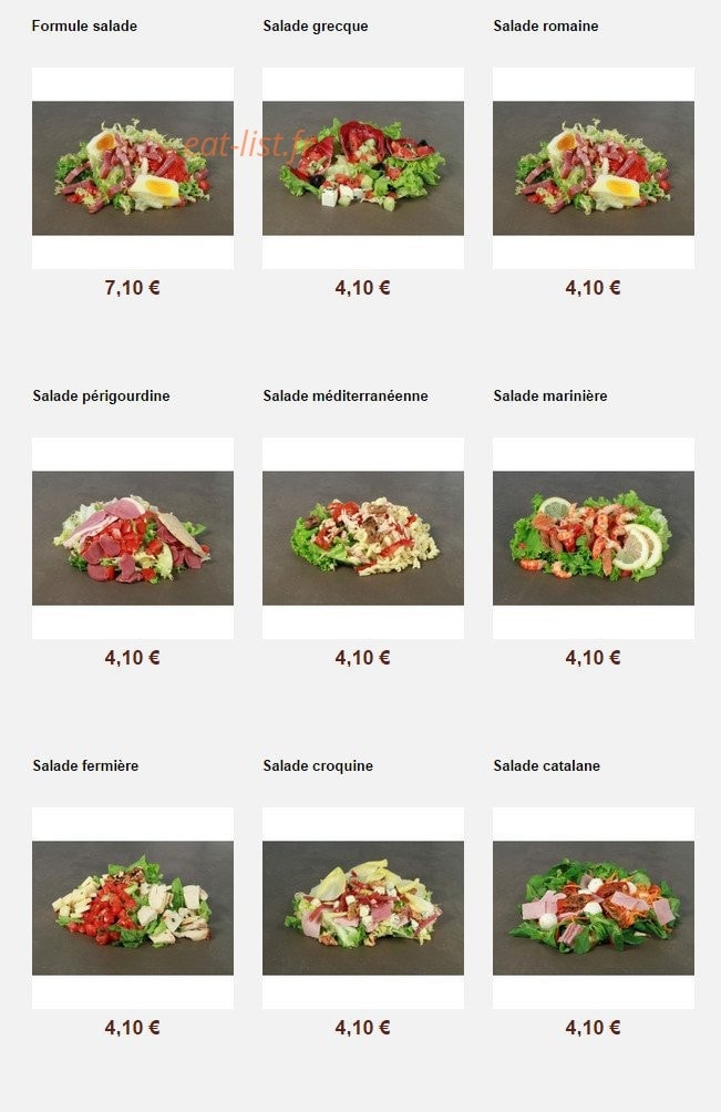La Boulangerie d'Honoré — carte page 21