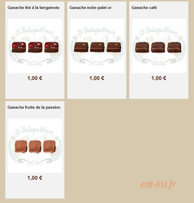La Boulangerie d'Honoré — carte page 31
