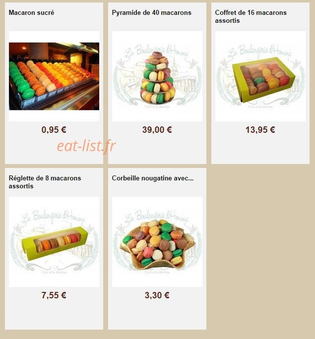 La Boulangerie d'Honoré — carte page 32