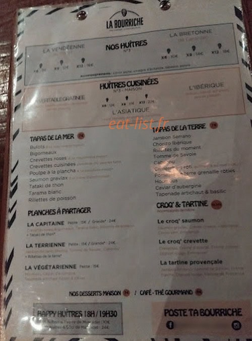 La Bourriche — carte page 1