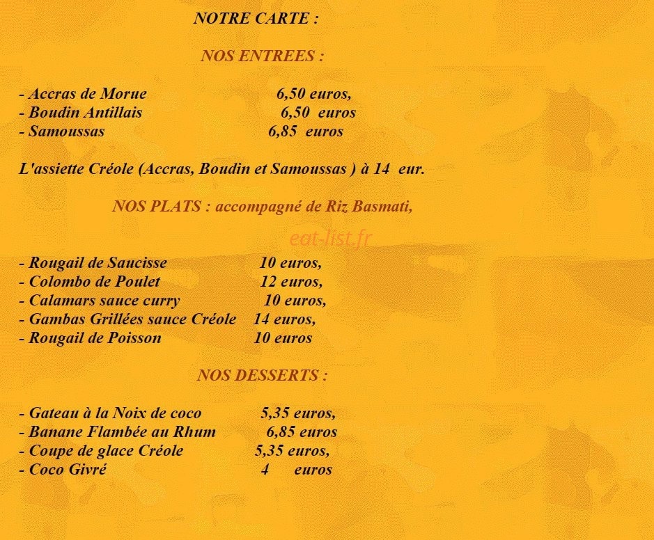 La Canne à Sucre — carte page 2
