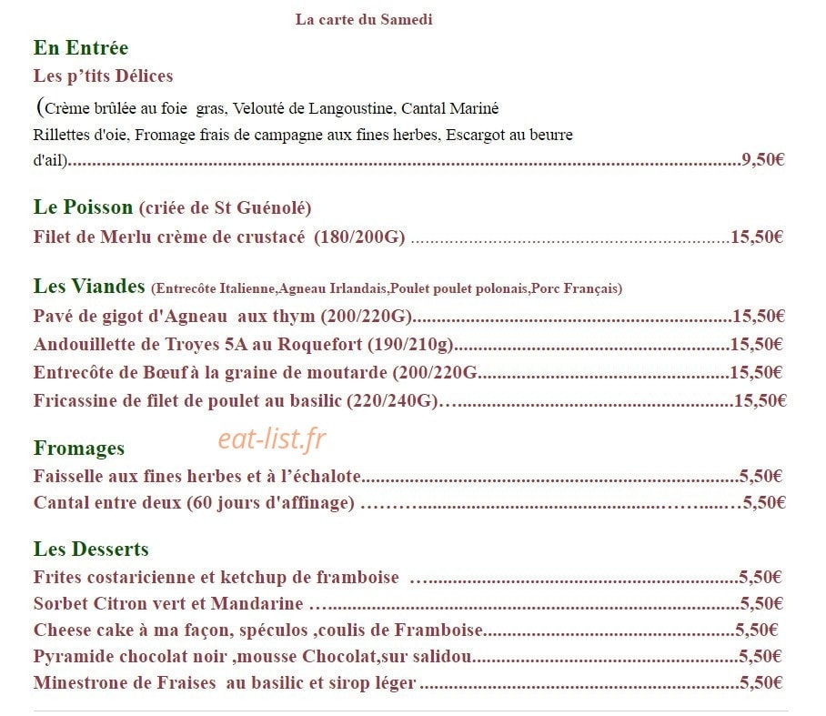 La ciboulette — carte page 2