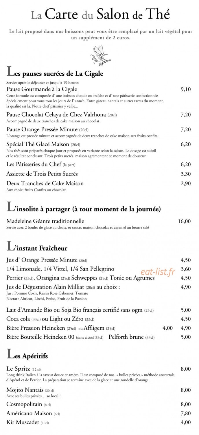La Cigale — carte page 3
