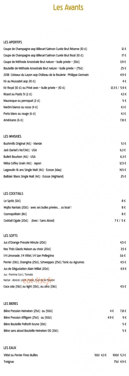 La Cigale — carte page 18