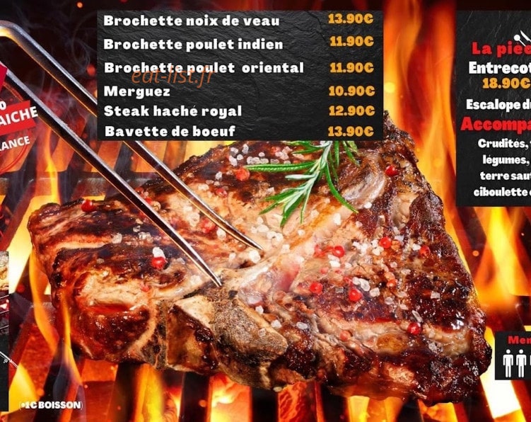 Carte et menu de La grillade nantaise à Nantes — Les brochettes