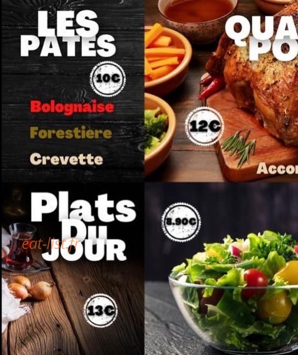 Carte et menu de La grillade nantaise à Nantes — Les pâtes et plat du jour