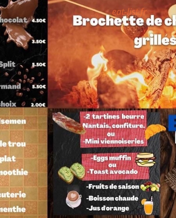 Carte et menu de La grillade nantaise à Nantes — Les tartines