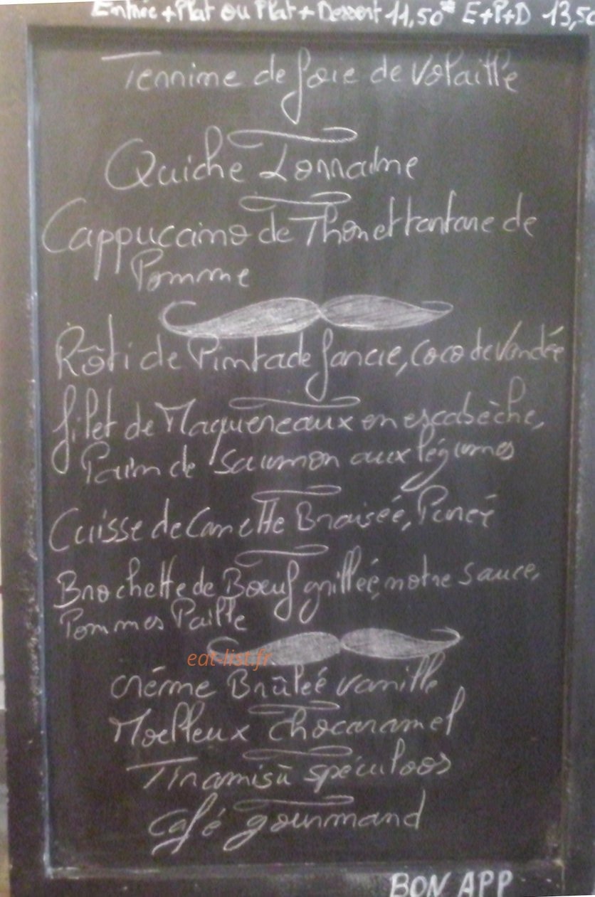 La P'tite Ardoise — carte page 1
