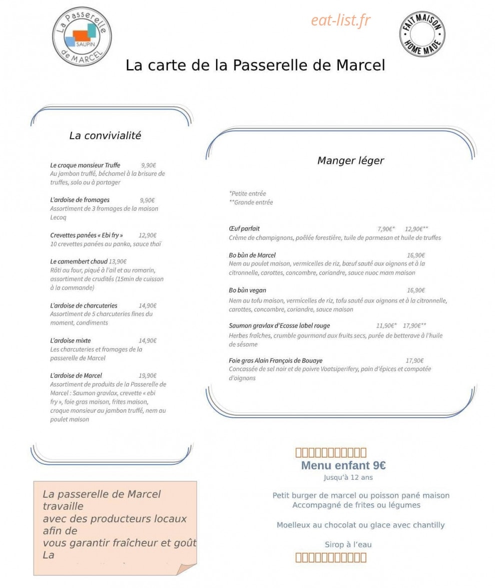 La Passerelle de Marcel — carte page 1