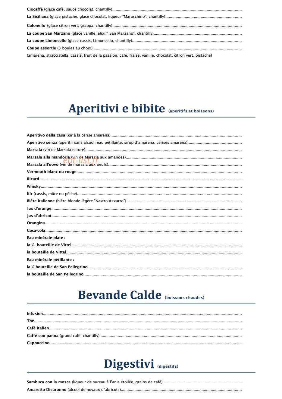 La Pasta — carte page 4
