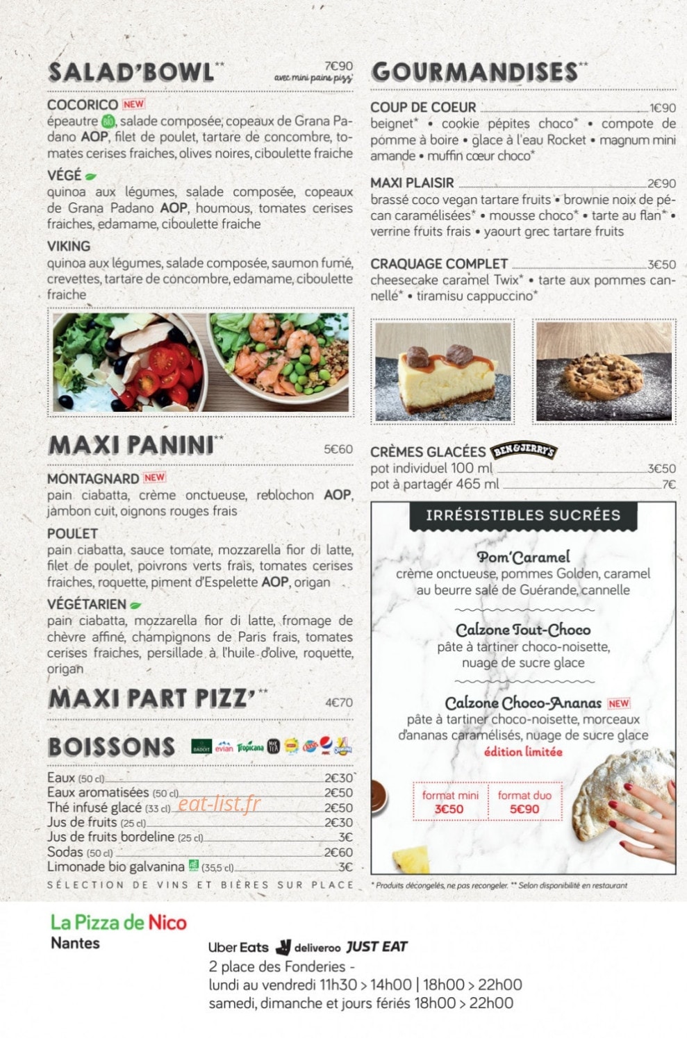 La Pizza de Nico — carte page 3