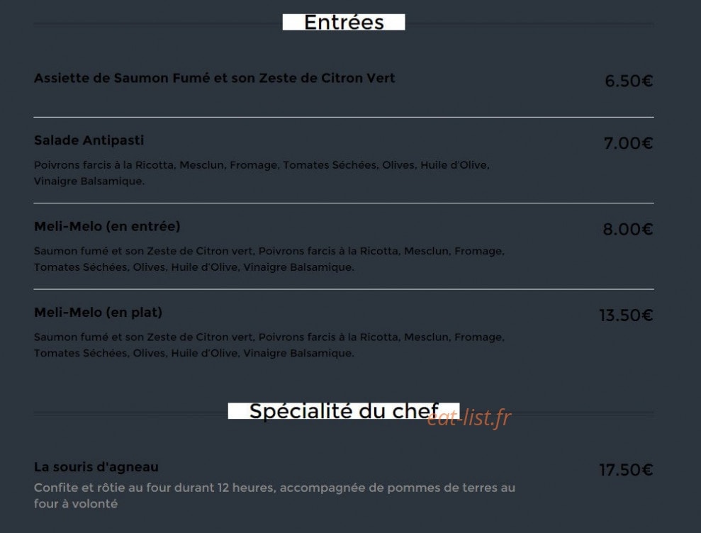 La Souris d'Agneau — carte page 1
