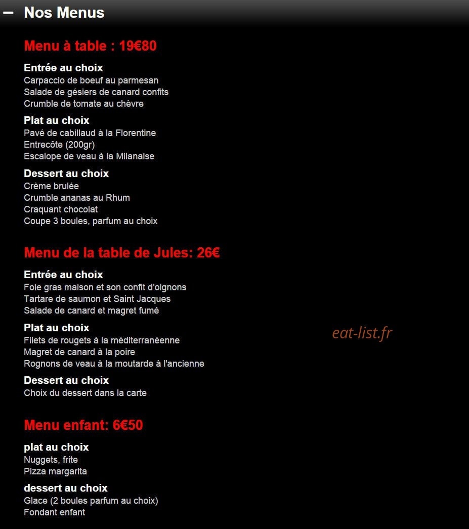 La Table de Jules — carte page 6