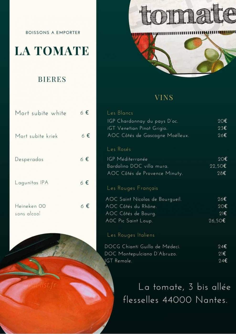 La Tomate — carte page 4