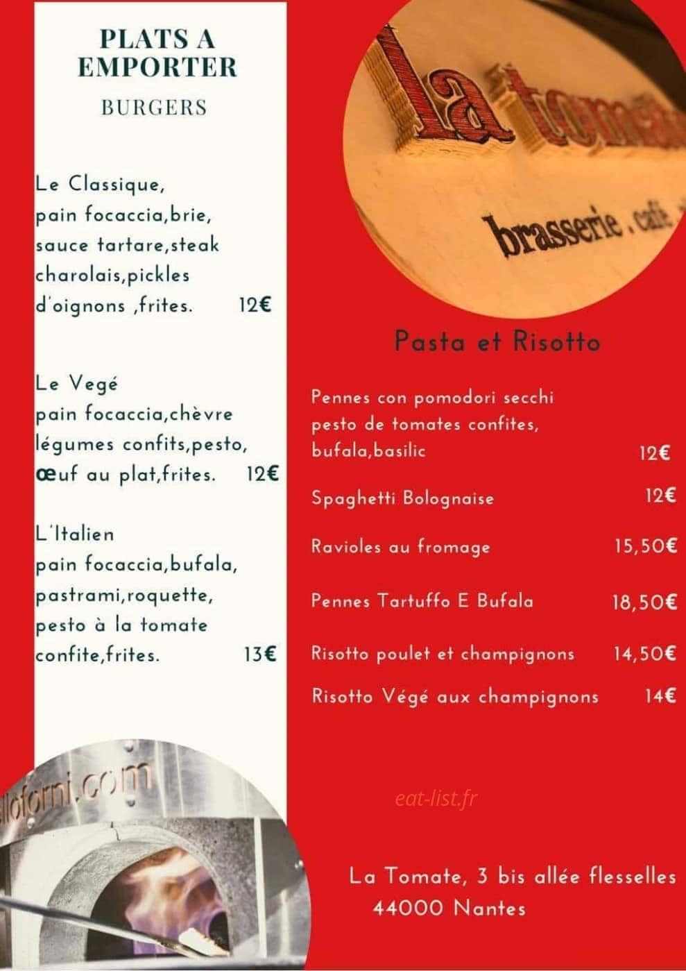 La Tomate — carte page 1