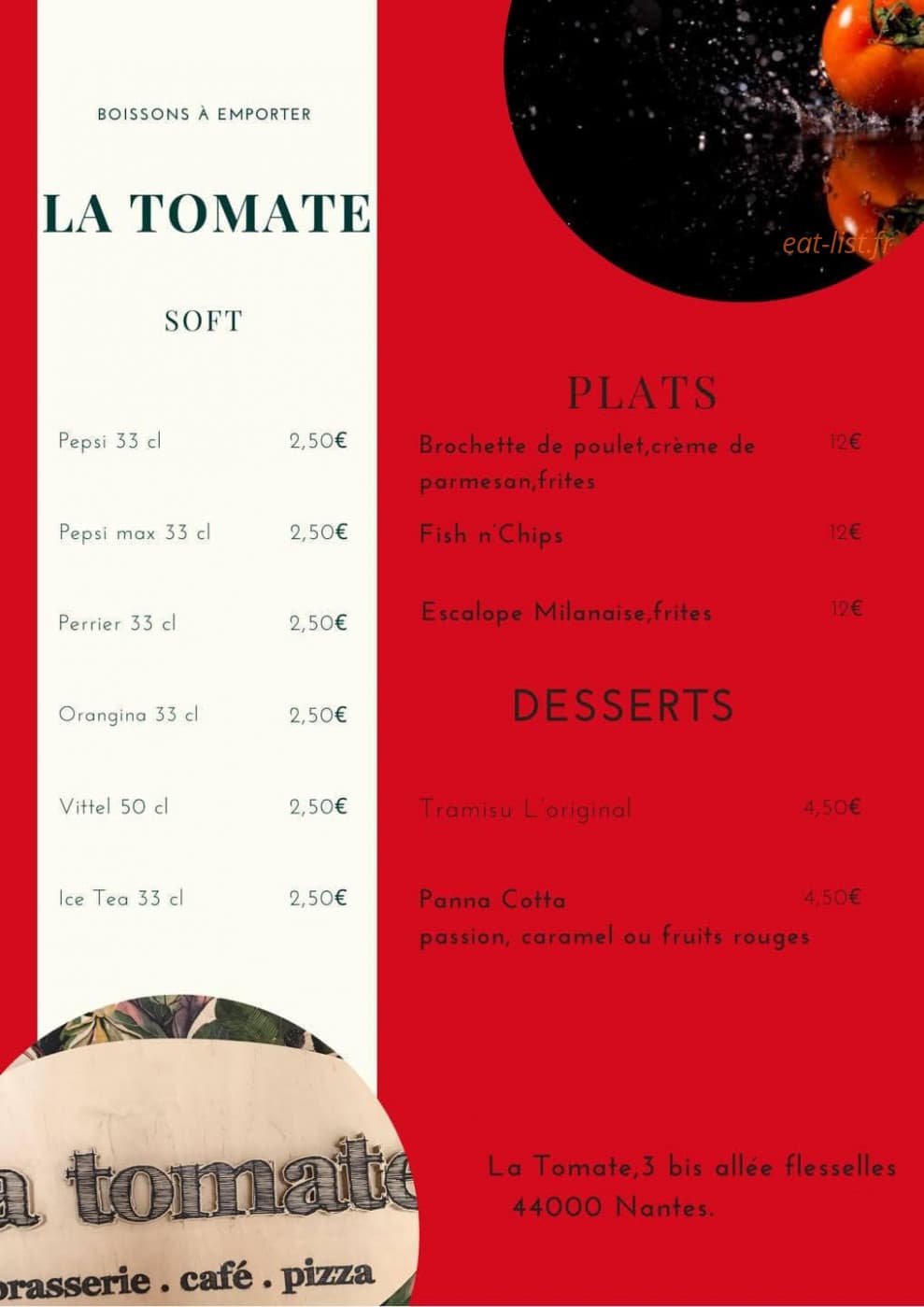 La Tomate — carte page 3