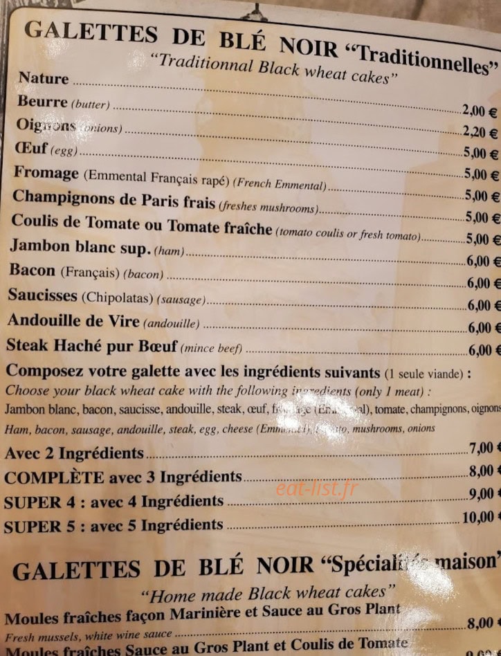 Le Bar Du Coin — carte page 1