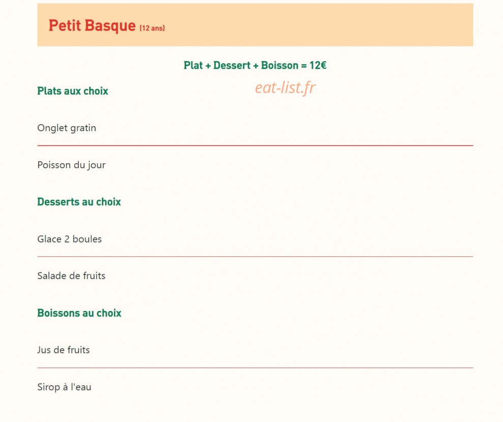 Le Bistrot Basque — carte page 6