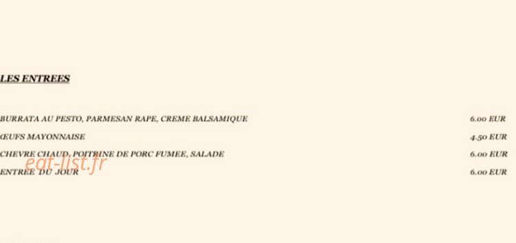 Le Bistrot de Talensac — carte page 2