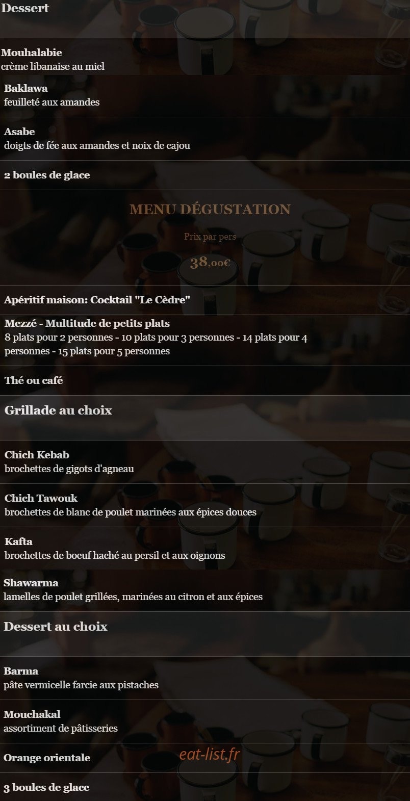 Le Cèdre — carte page 2