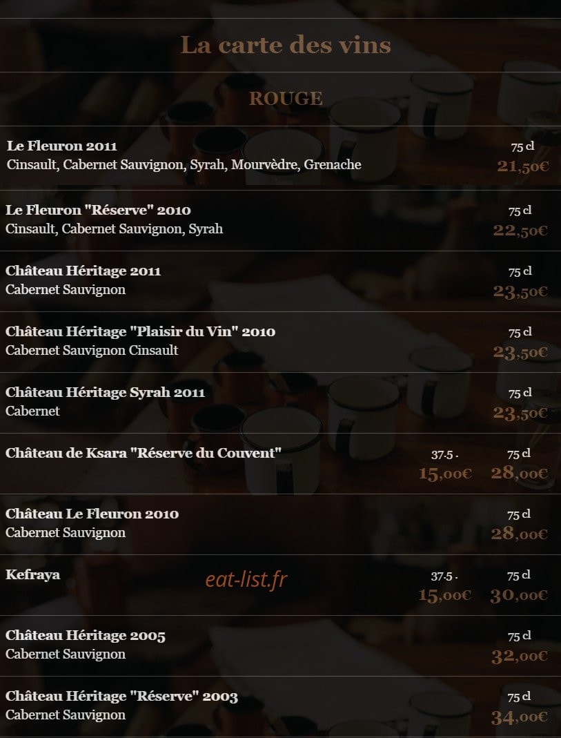 Le Cèdre — carte page 7
