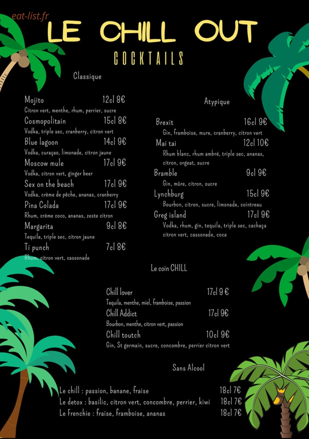 Le Chill Out — carte page 4
