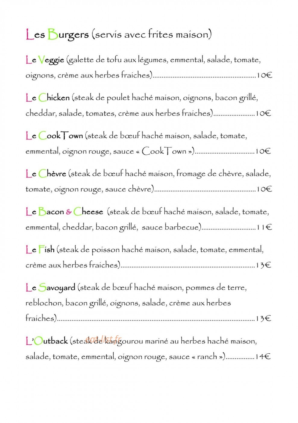 Le CookTown — carte page 3