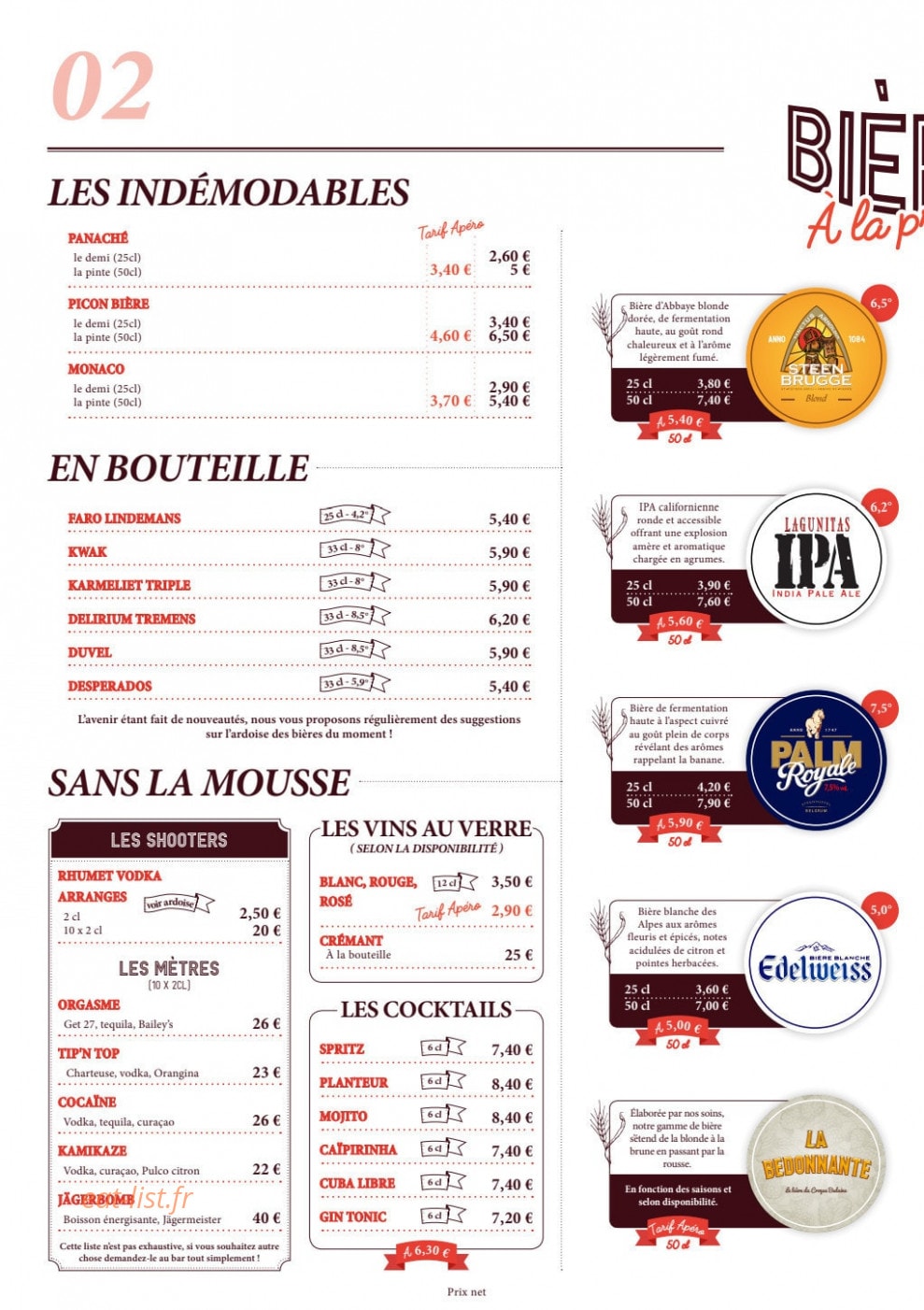 Le Croque Bedaine — carte page 2