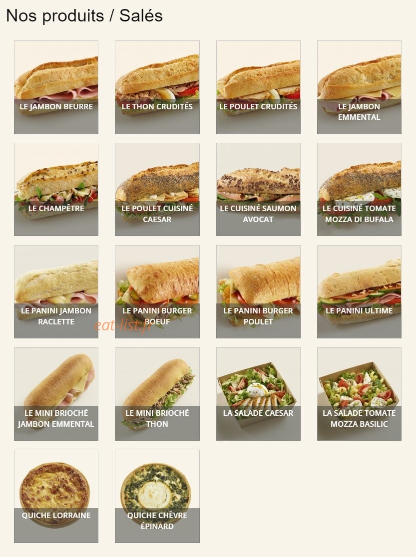 Le Fournil de Pierre — carte page 1