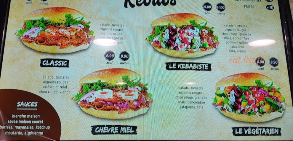 Le Kebabiste — carte page 1