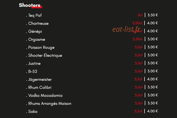 Le Live Bar — carte page 5