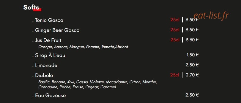 Le Live Bar — carte page 8