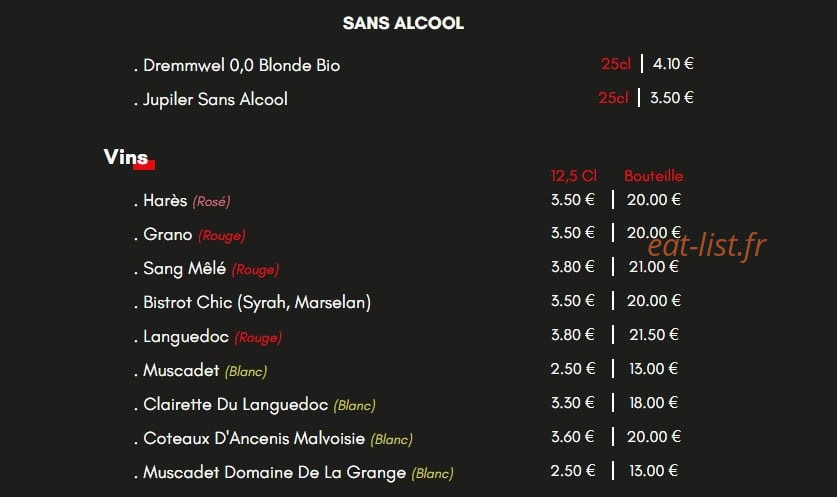 Le Live Bar — carte page 7