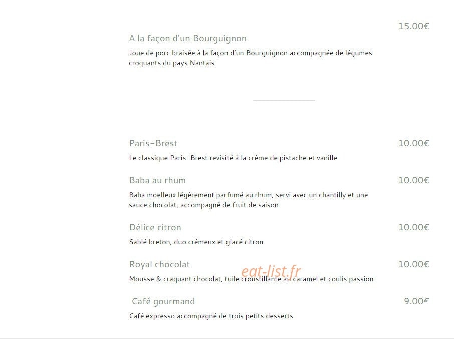 Le Manoir de la Régate — carte page 4