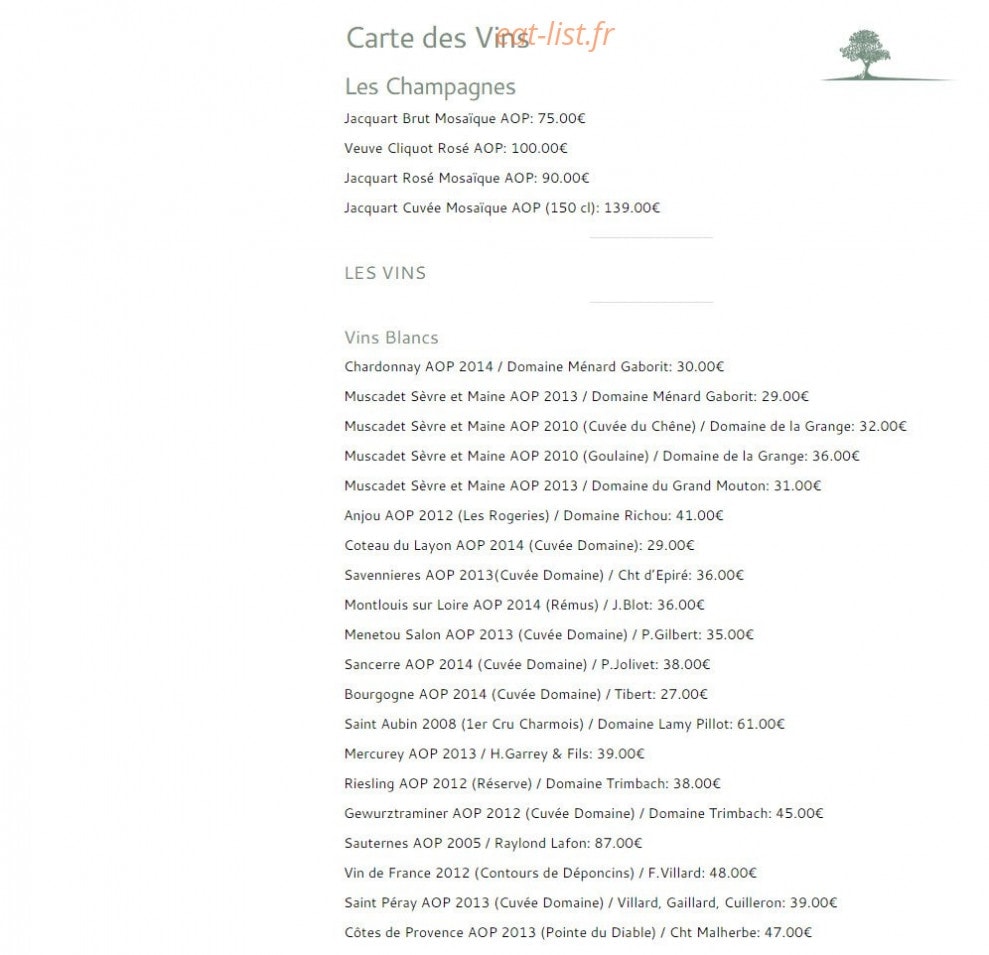 Le Manoir de la Régate — carte page 1