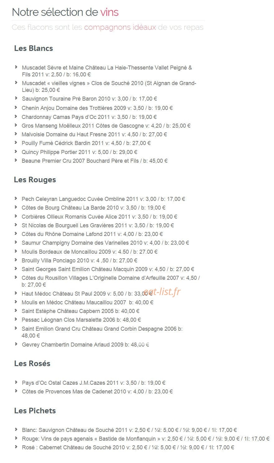 Le Marceau — carte page 2